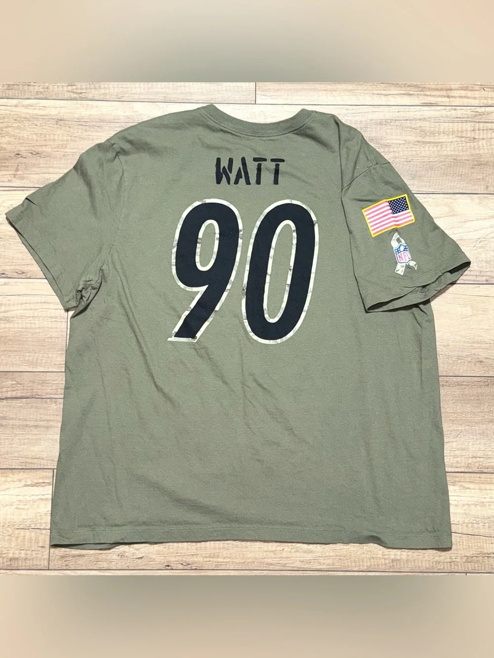 Nike Pittsburgh Steelers T.J. Watt NFL Salute to Service Jersey T Shirt Mens 2XL